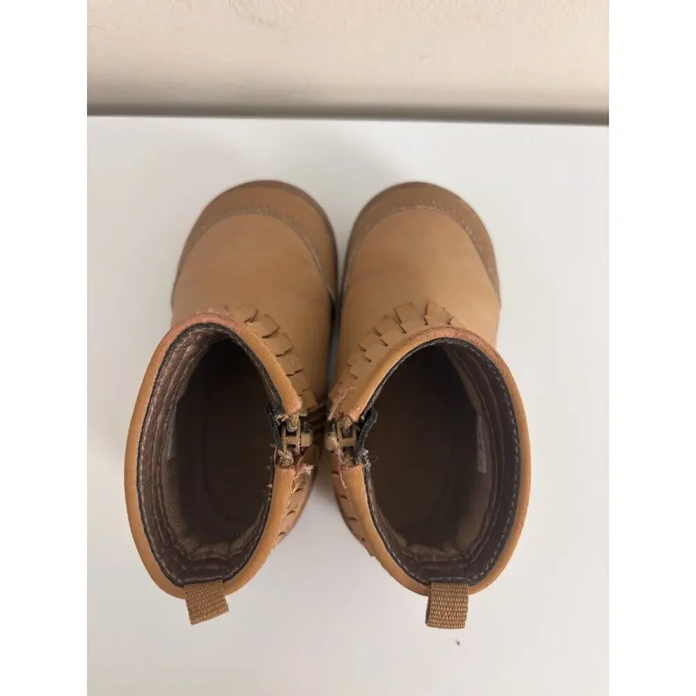 Stride Rite 360 Baby Girl’s Bianca Boot 6M Brown Fringe Faux Leather